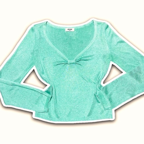 Moschino Festive Shimmer Christmas Holiday New Years Party Sweater - Picture 1 of 13